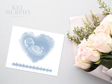 Load image into Gallery viewer, Baby&#39;s heartbeat with ultrasound watercolor heart new mom gift
