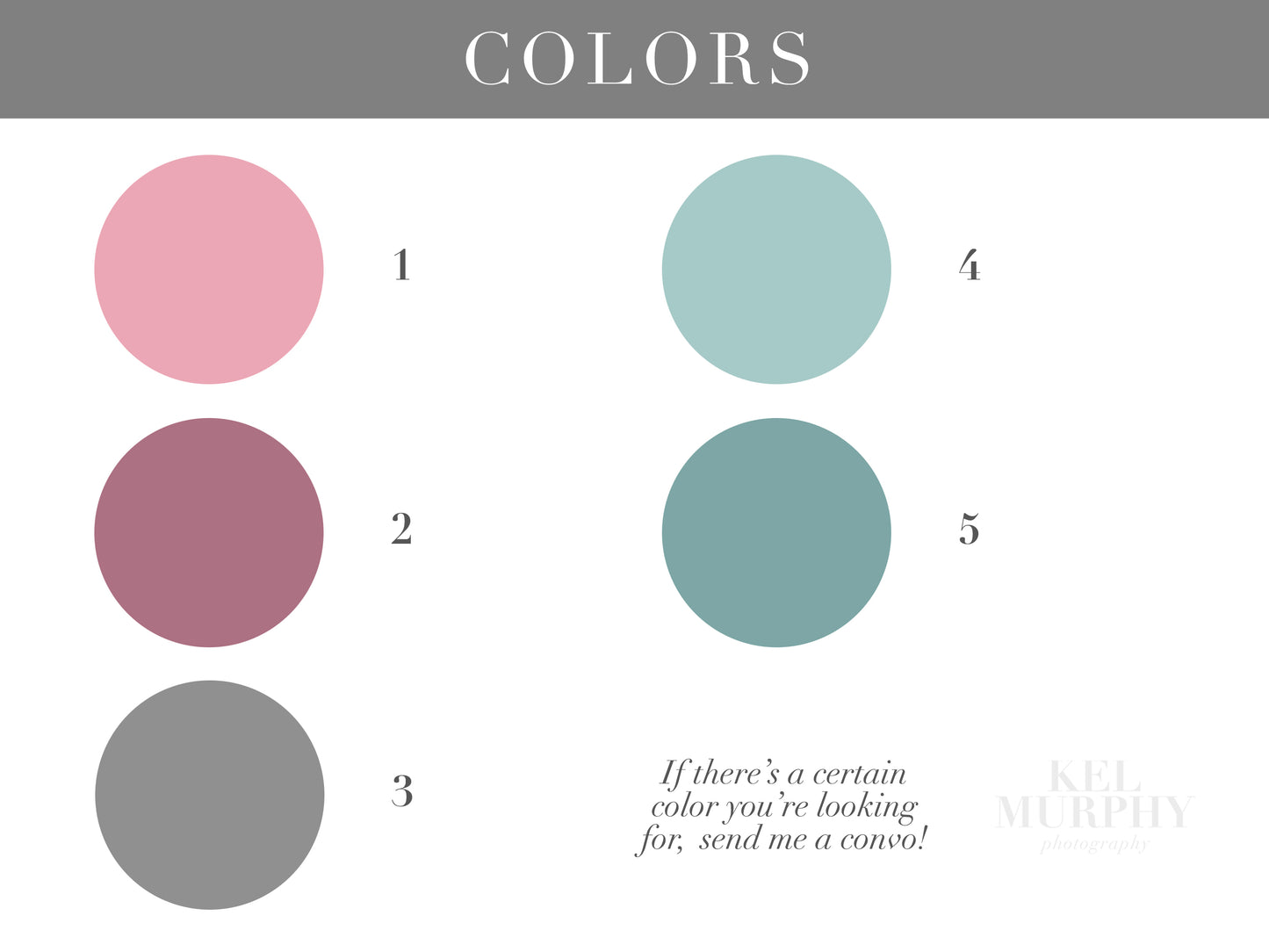 Color swatches for ultrasound art print with purple flower