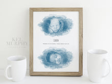 Load image into Gallery viewer, Custom watercolor ultrasound art print newborn photo framed nursery decor
