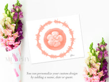 Load image into Gallery viewer, Embryo heartbeat wave custom art print flatlay

