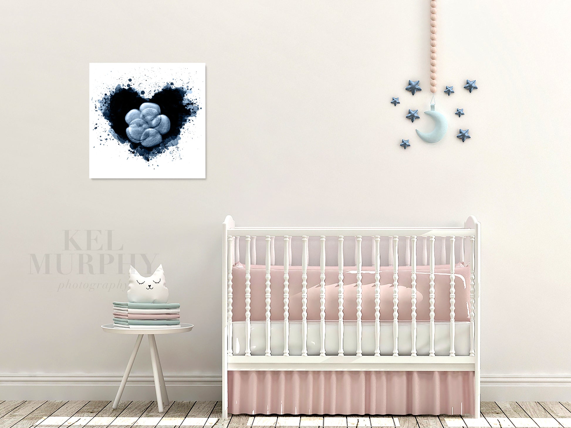 Embryo art print watercolor heart framed nursery wall
