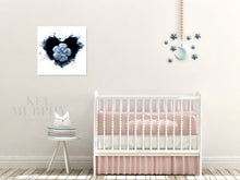 Load image into Gallery viewer, Embryo art print watercolor heart framed nursery wall
