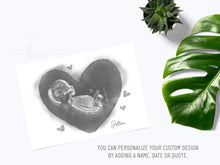 Load image into Gallery viewer, Hearts Watercolor Ultrasound Art
