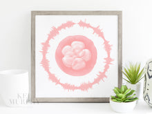 Load image into Gallery viewer, IVF Embryo Heartbeat wave custom watercolor ultrasound new mom gift
