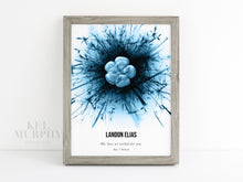 Load image into Gallery viewer, IVF embryo art print dandelion wish pen and ink framed fertility gift
