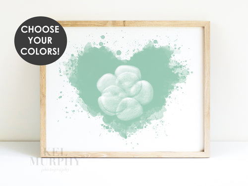IVF embaby embryo art print custom watercolor heart framed fertility gift