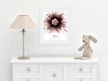 Load image into Gallery viewer, IVF embryo fertility gift art print dandelion wish blow framed in nursery personalized
