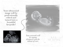 Load image into Gallery viewer, Painted background ultrasound art before and after custom gift
