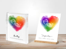 Load image into Gallery viewer, Rainbow Baby Heart Watercolor Ultrasound Art
