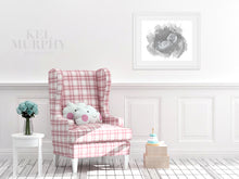 Load image into Gallery viewer, Sonogram ultrasound watercolor flowers art print framed living room decor
