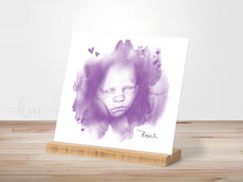 Load image into Gallery viewer, Cloud and Hearts Watercolor 3D Ultrasound Art
