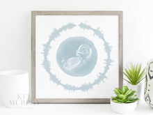 Load image into Gallery viewer, Ultrasound art print baby heartbeat wave framed custom gift
