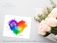 Load image into Gallery viewer, Ultrasound rainbow baby watercolor heart art print new mom gift personalized
