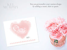 Load image into Gallery viewer, Ultrasound watercolor heart with baby&#39;s heartbeat personalized name new mom gift
